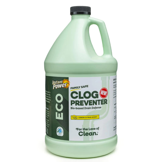 Instant Power Eco Clog Preventer - Enzyme Drain Cleaner Liquid and Deodorizer for Sink Shower Toilet Garbage Disposal Cleaner Bio-Based Drain Defense Smell Remover and Odor Eliminator - 1 Gallon