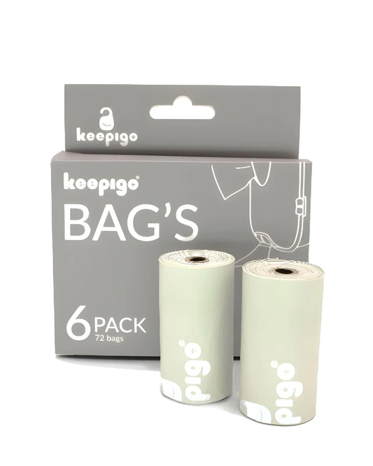 Compostable Disposal Diaper Bags | Leak Proof Waste Diaper Bags 6 Rolls | Quick & Convenient Diaper Disposal | Baby Essential Item Eco-Friendly Trash Bags | Disposable Bags for Dirty Diapers Pack of 6