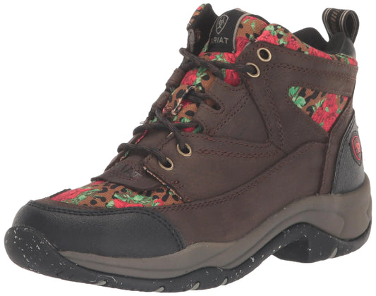 ARIAT Womens Terrain Eco Boot - Java/Leopard Roses 8.5 Medium