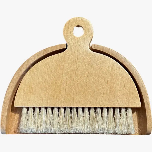 Eco-Friendly Wooden Bamboo with Sisal Bristles - Elegant Hand Brush and Dustpan Multi-Purpose Set Ideal for WFH Workstation Home Kitchen Dining Table or as a Gift