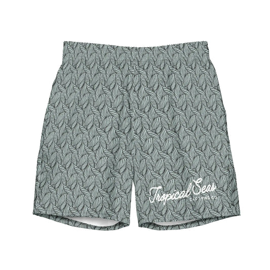 Men's Eco Grey Palm Swim Trunks