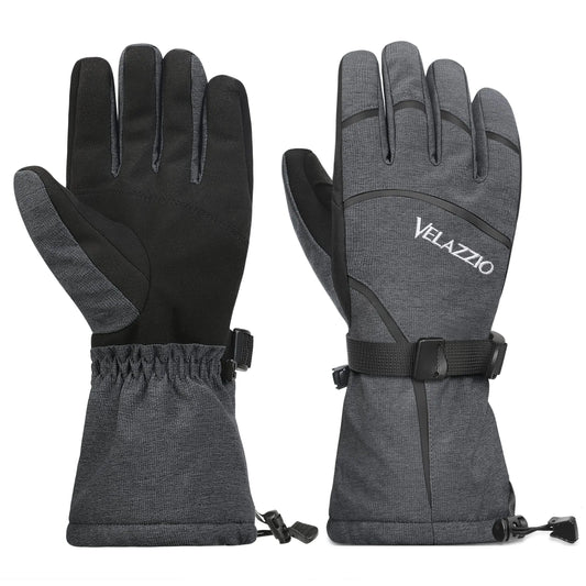 VELAZZIO Eco Gray Ski Gloves - Gray XL