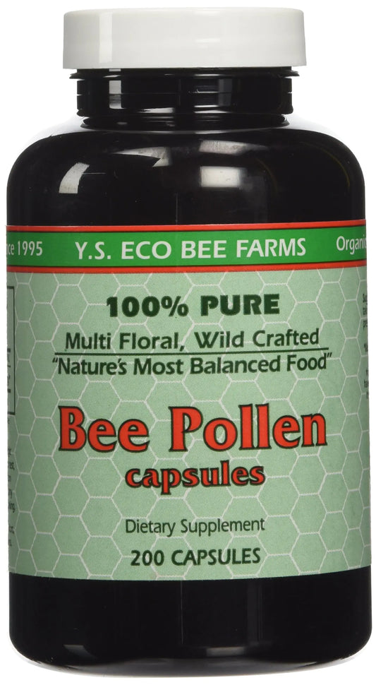 Y.S. ECO Bee Farms 100% Pure Bee Pollen 1000mg- 200 Capsules