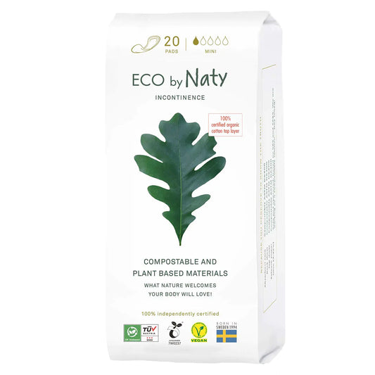 Eco by Naty Incontinence Pads Mini for Women – Pads for Sensitive Bladder Absorbent and Discreet Eco Friendly Pads (20 Count)