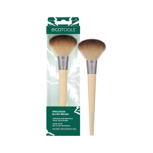 EcoTools Precision Blush Makeup Brush Cheek Blush Brush For Loose or Pressed Powder Also Works With Bronzer Eco-Friendly Face Makeup Brush Vegan & Cruelty-Free Synthetic Bristles 1 Count